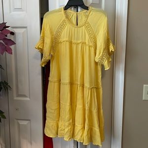 Precious yellow tiered dress. Worn once.
